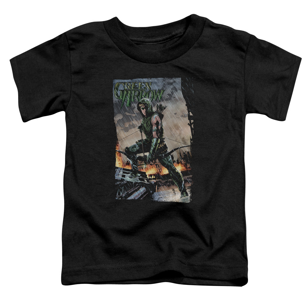 Justice League Fire and Rain Toddler Kids Youth T Shirt Black Officially Licensed