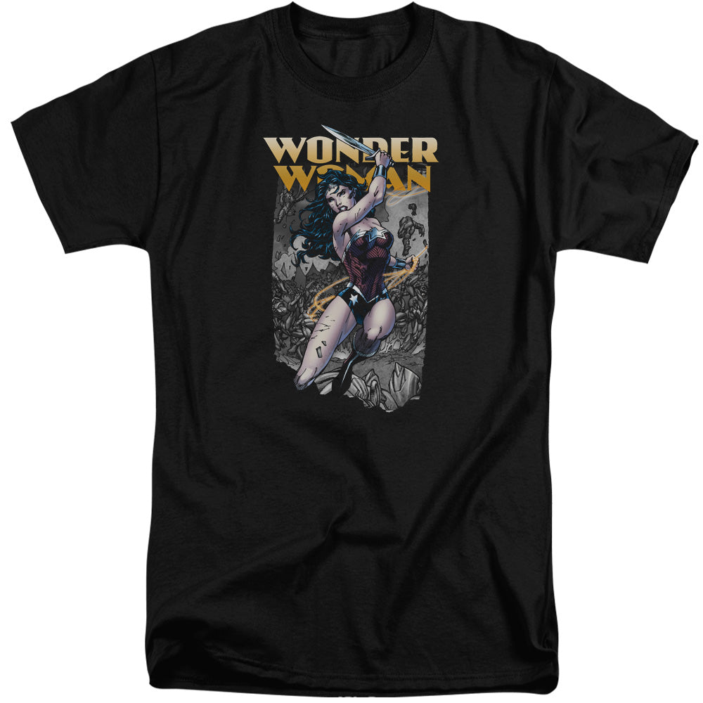 Justice League Wonder Slice Mens Tall T Shirt Black Officially Licensed