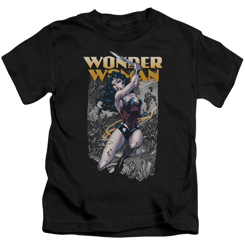 Justice League Wonder Slice Juvenile Kids Youth T Shirt Black Officially Licensed