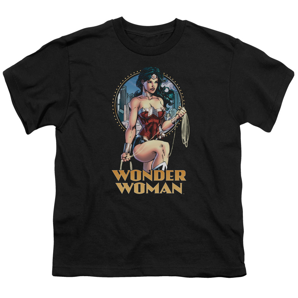 Justice League City Warrior Kids Youth T Shirt Black Officially Licensed