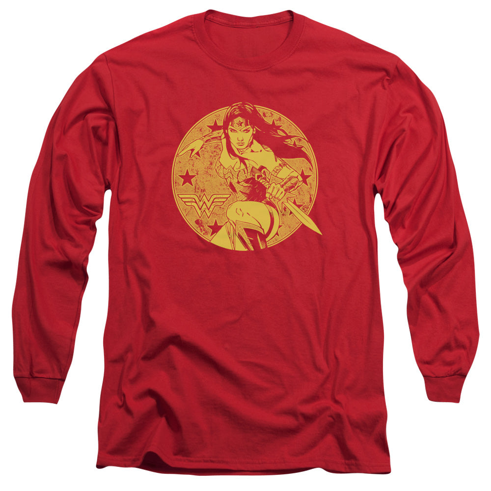 Justice League Young Wonder Mens Long Sleeve Shirt Red Officially Licensed