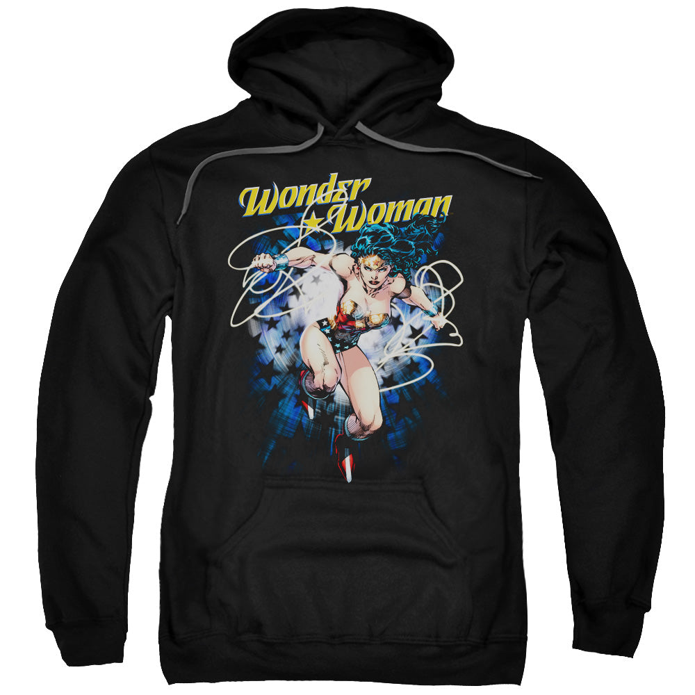 Justice League Starburst Mens Hoodie Black Officially Licensed