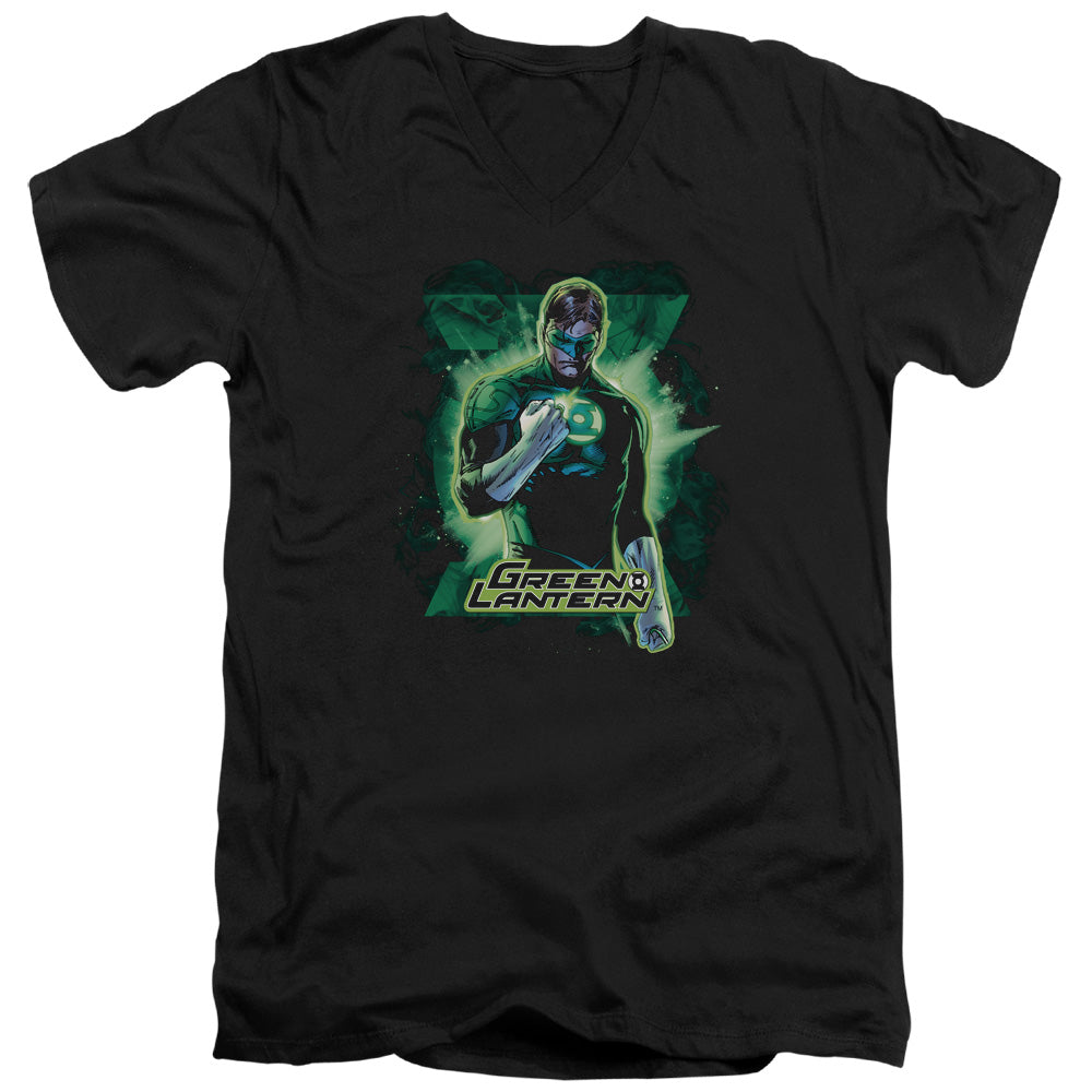 Justice League Gl Brooding Mens Slim Fit V-Neck T Shirt Black Officially Licensed