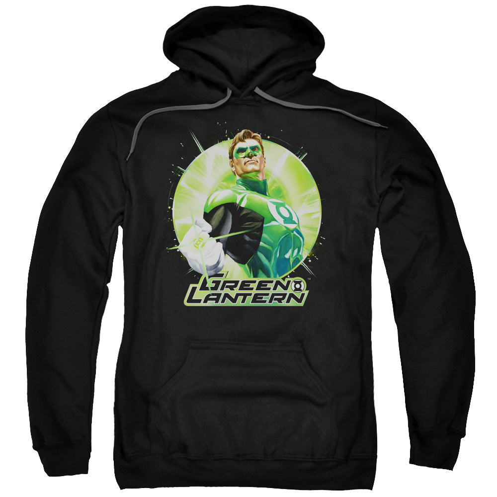 Justice League Green Static Mens Hoodie Black Officially Licensed