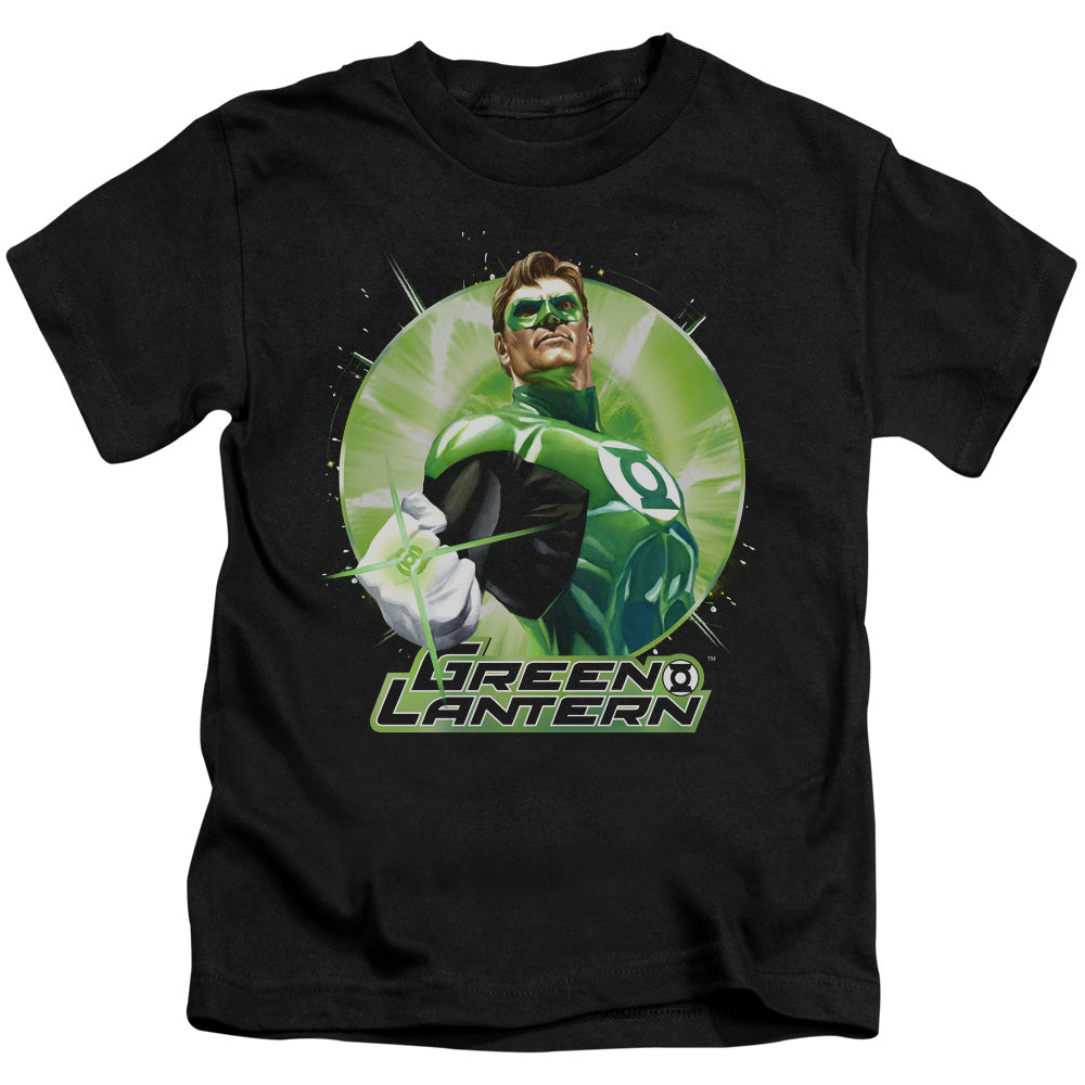 Justice League Green Static Juvenile Kids Youth T Shirt Black Officially Licensed