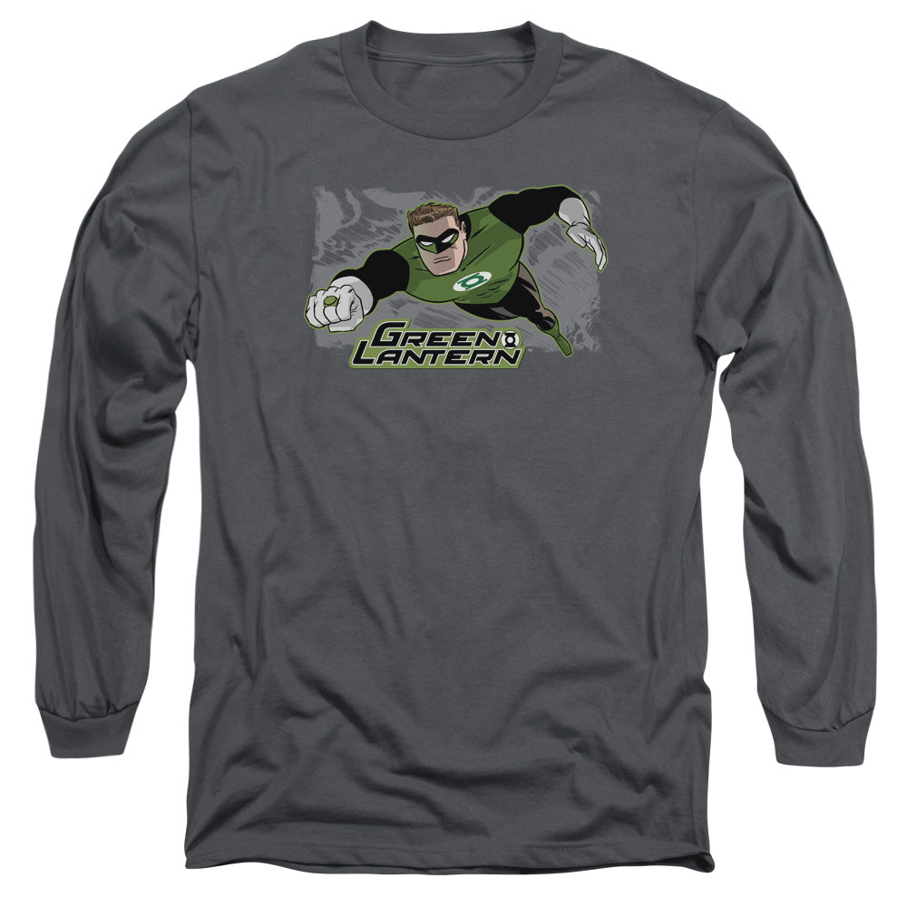 Justice League Space Cop Mens Long Sleeve Shirt Charcoal Officially Licensed
