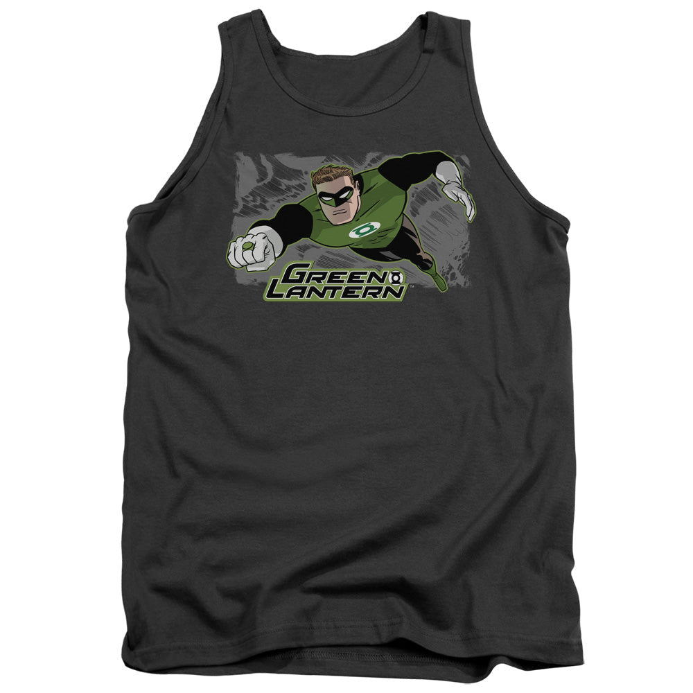 Justice League Assemble Space Cop Mens Tank Top Shirt Charcoal Officially Licensed