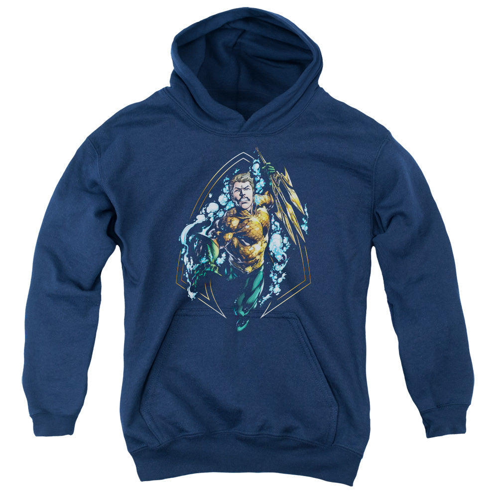 Justice League Thrashing Kids Youth Hoodie Navy Blue Blue Officially Licensed