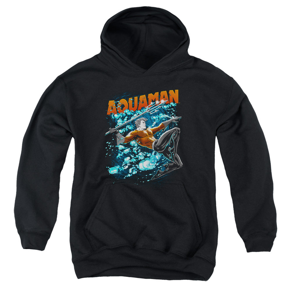 Justice League Aqua Bubbles Kids Youth Hoodie Black Officially Licensed