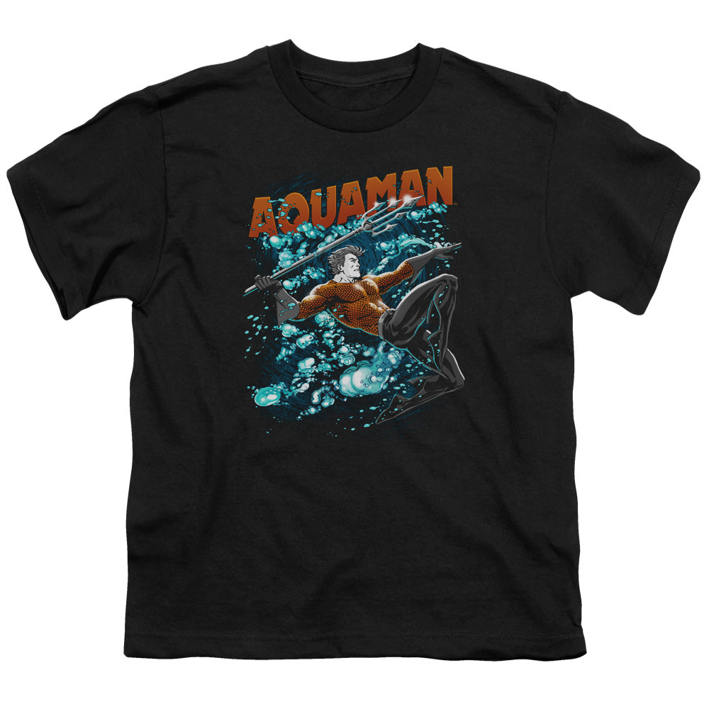 Justice League Aqua Bubbles Kids Youth T Shirt Black Officially Licensed