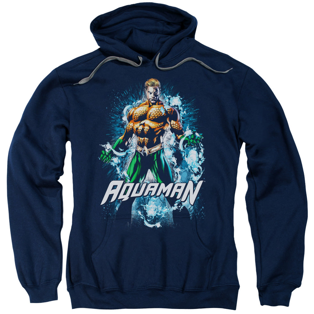 Justice League Water Powers Mens Hoodie Navy Blue Blue Officially Licensed