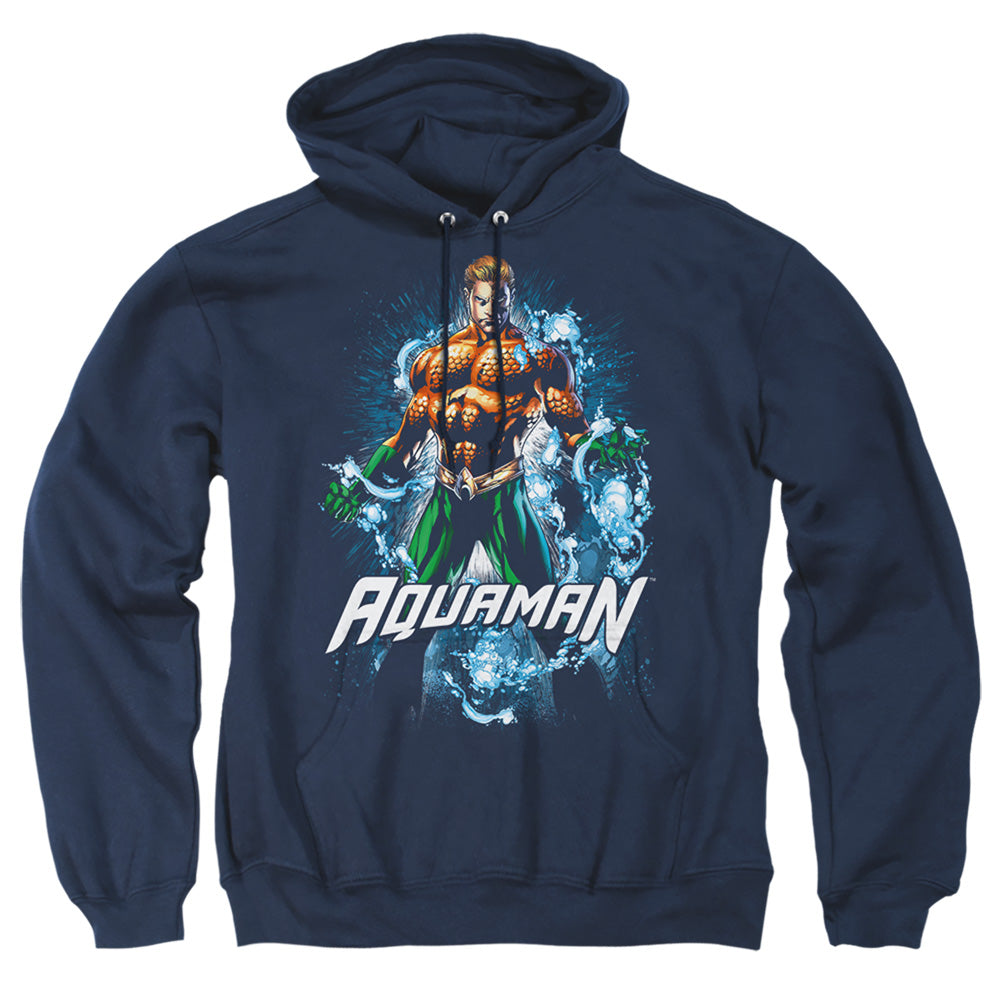 Justice League Of America Water Powers Mens Hoodie Navy Officially Licensed