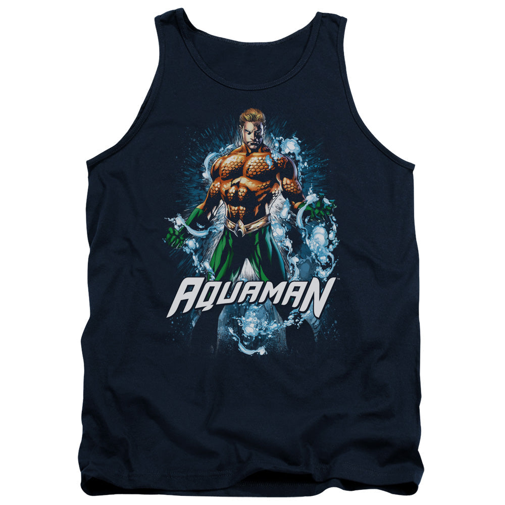 Justice League Assemble Water Powers Mens Tank Top Shirt Navy Officially Licensed