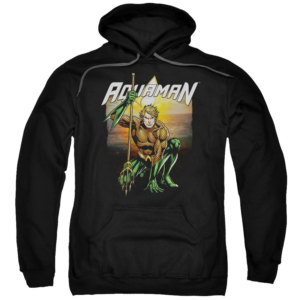 Justice League Beach Sunset Mens Hoodie Black Officially Licensed