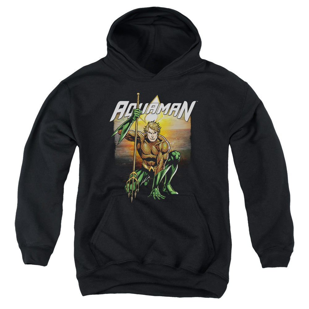 Justice League Beach Sunset Kids Youth Hoodie Black Officially Licensed