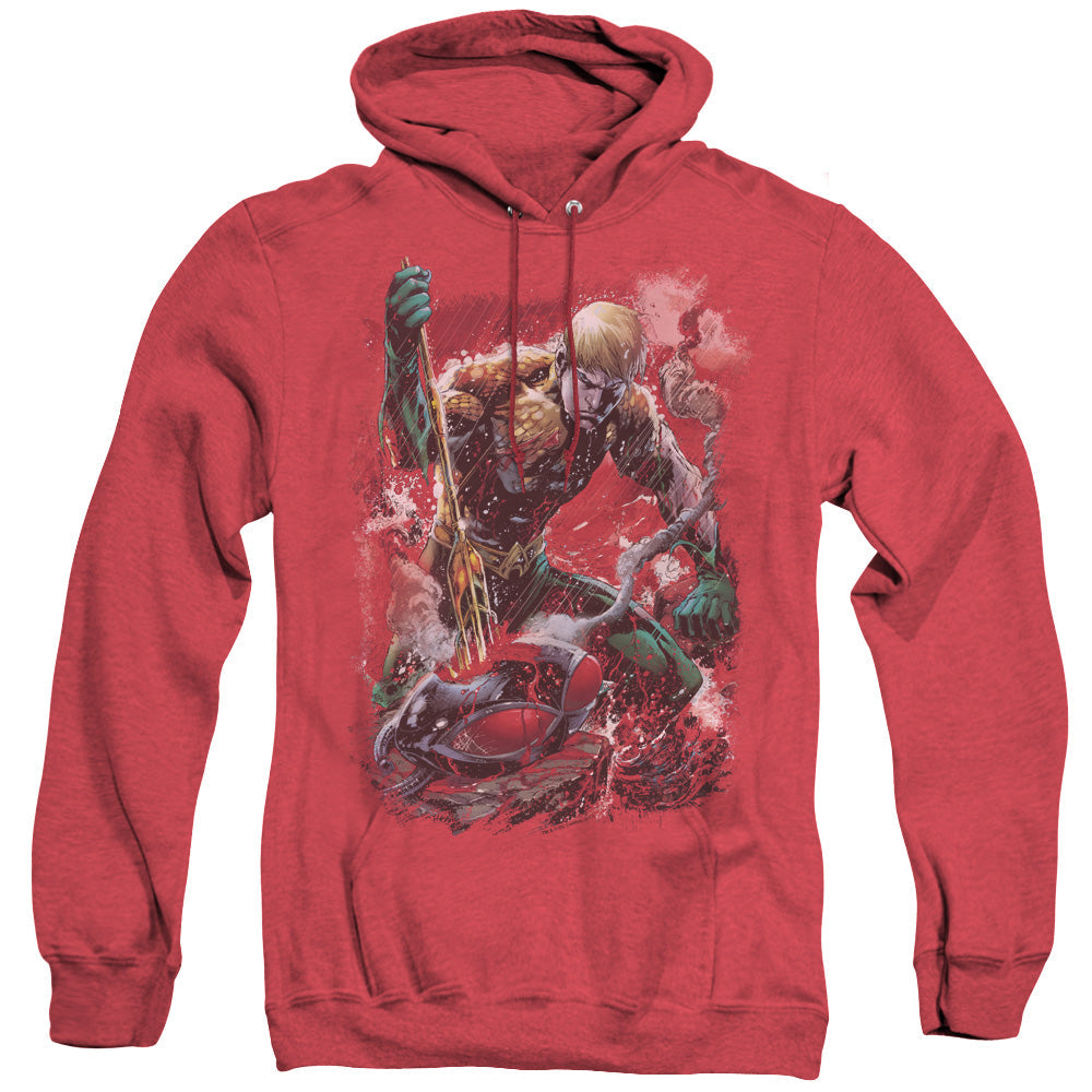 Justice League Finished Heather Mens Hoodie Red Officially Licensed