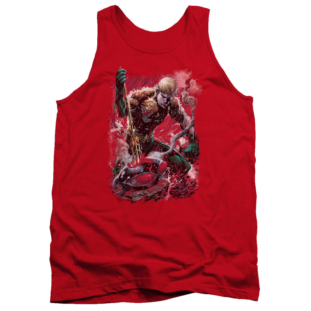 Justice League Finished Mens Tank Top Shirt Red Officially Licensed