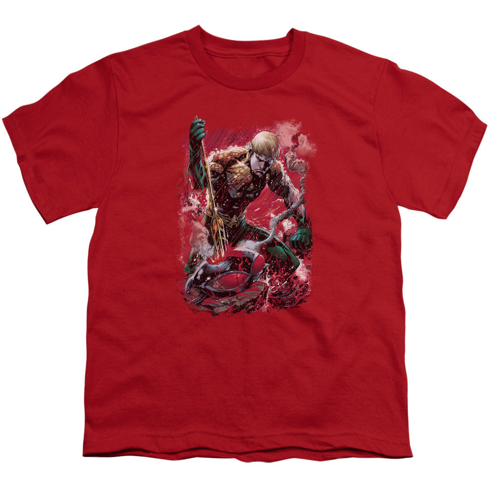 Justice League Finished Kids Youth T Shirt Red Officially Licensed