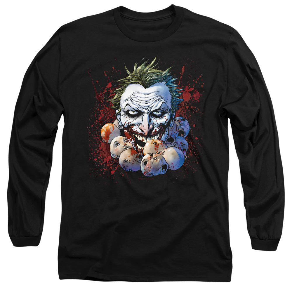 Justice League Doll Heads Mens Long Sleeve Shirt Black Officially Licensed