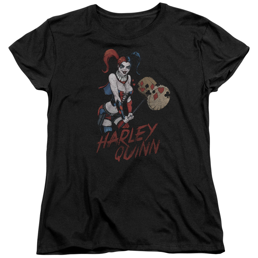 Justice League Harley Hammer Womens T Shirt Black Officially Licensed