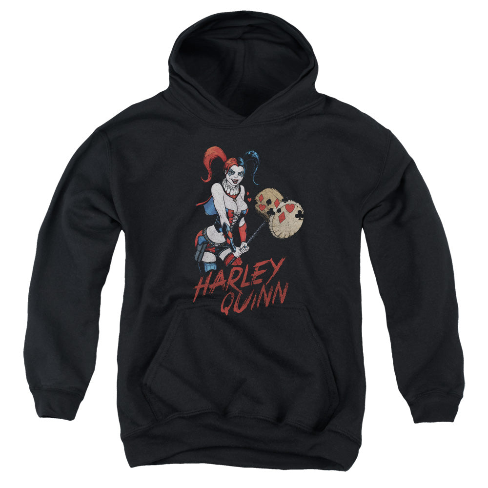 Justice League Harley Hammer Kids Youth Hoodie Black Officially Licensed