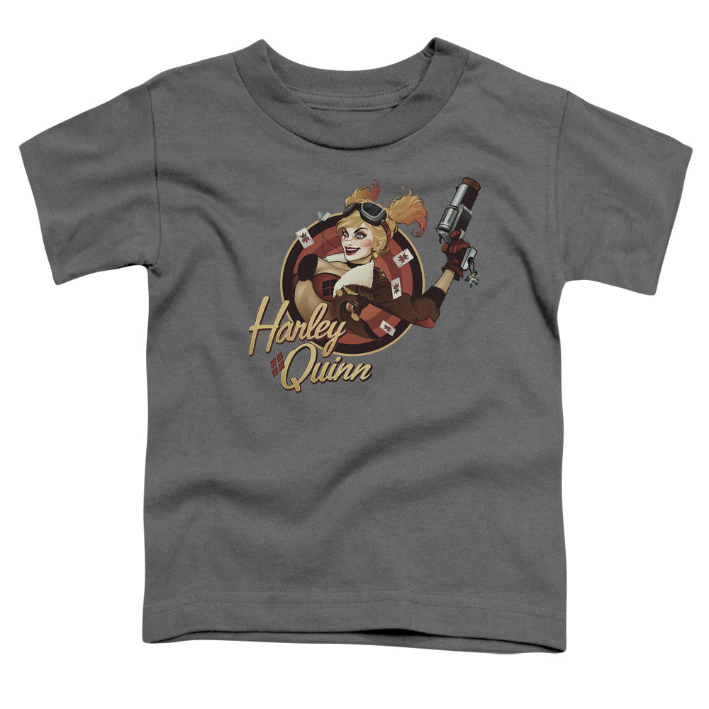 Justice League Harley Bomber Toddler Kids Youth T Shirt Charcoal Officially Licensed