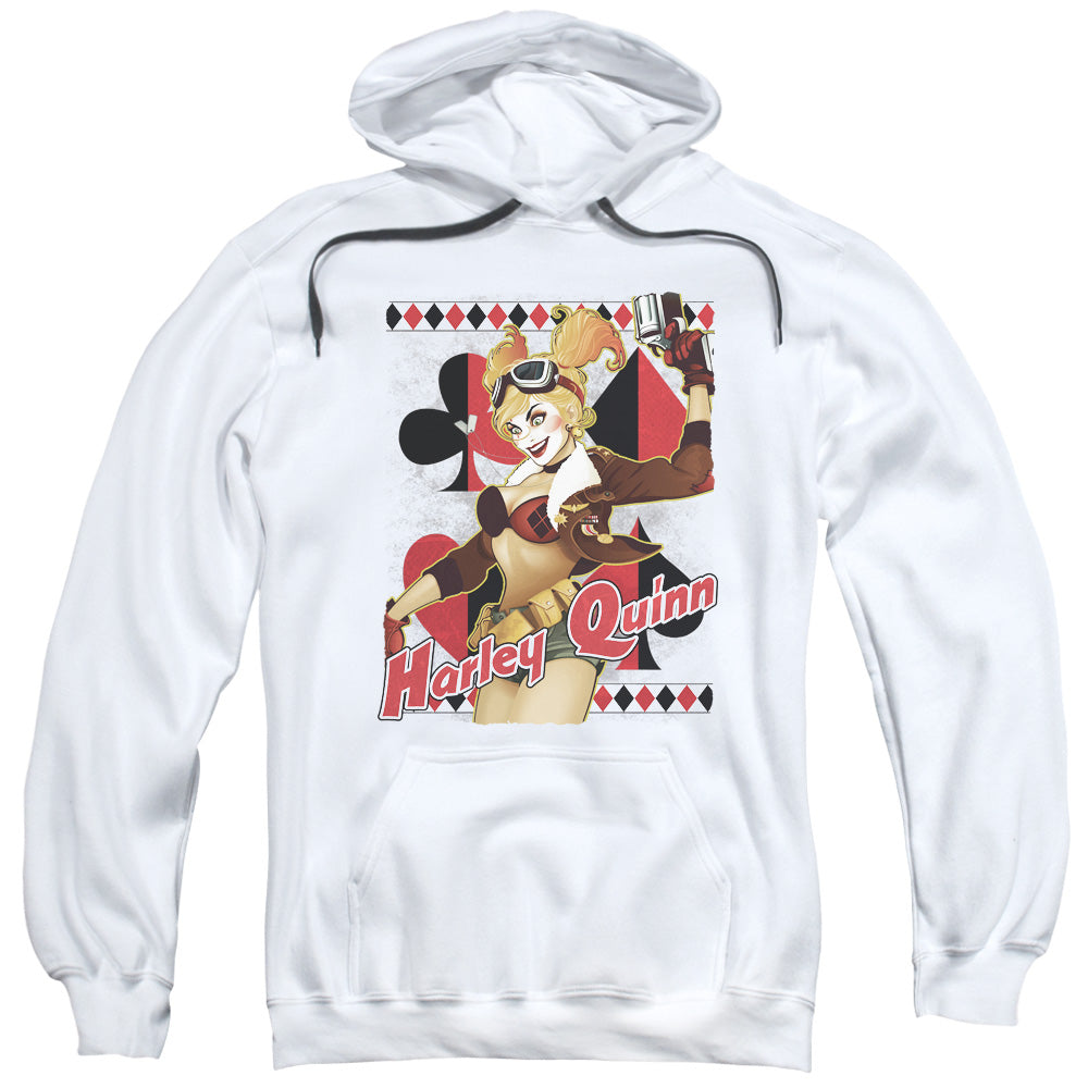 Justice League Harley Bombshetll Mens Hoodie White Officially Licensed