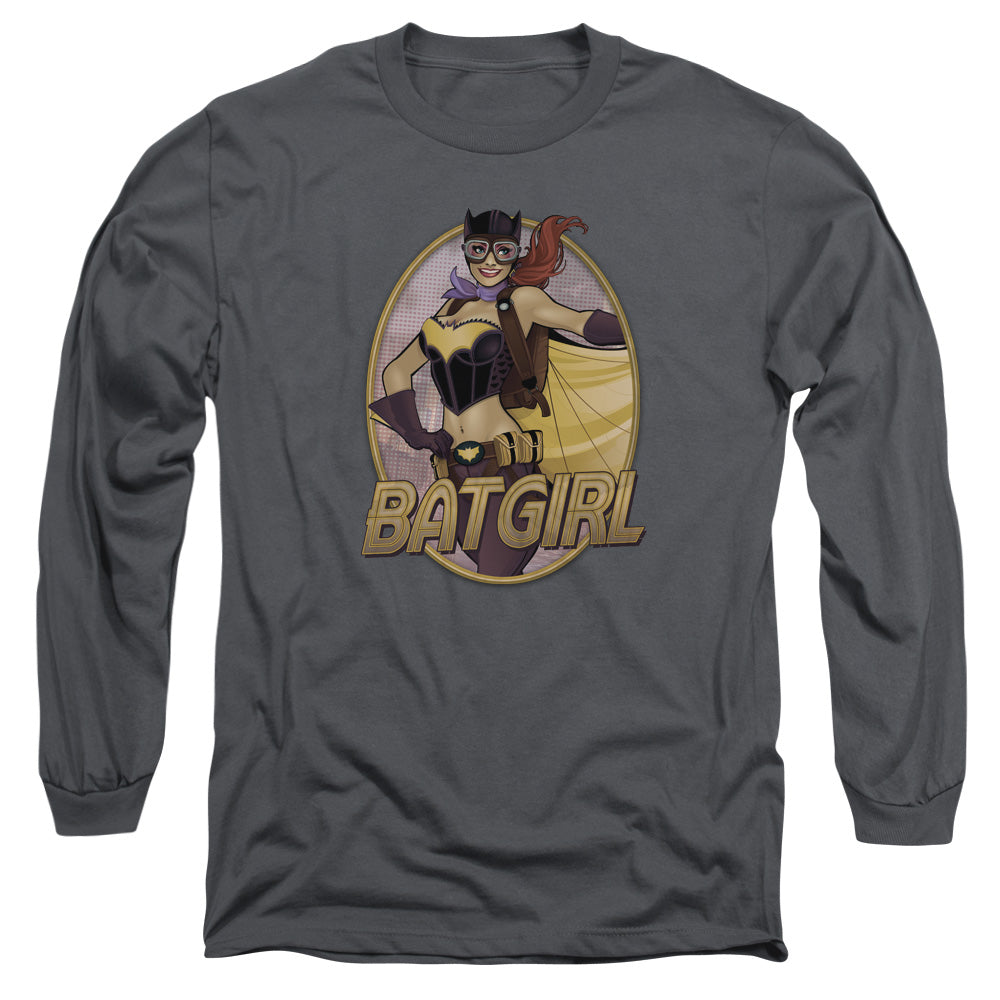 Justice League Batgirl Bombshell Mens Long Sleeve Shirt Charcoal Officially Licensed