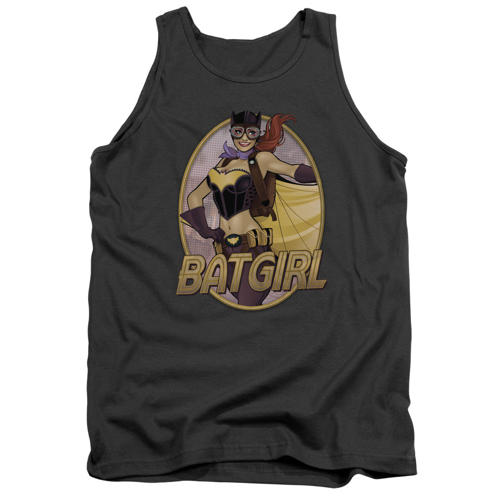 Justice League Batgirl Bombshell Mens Tank Top Shirt Charcoal Officially Licensed