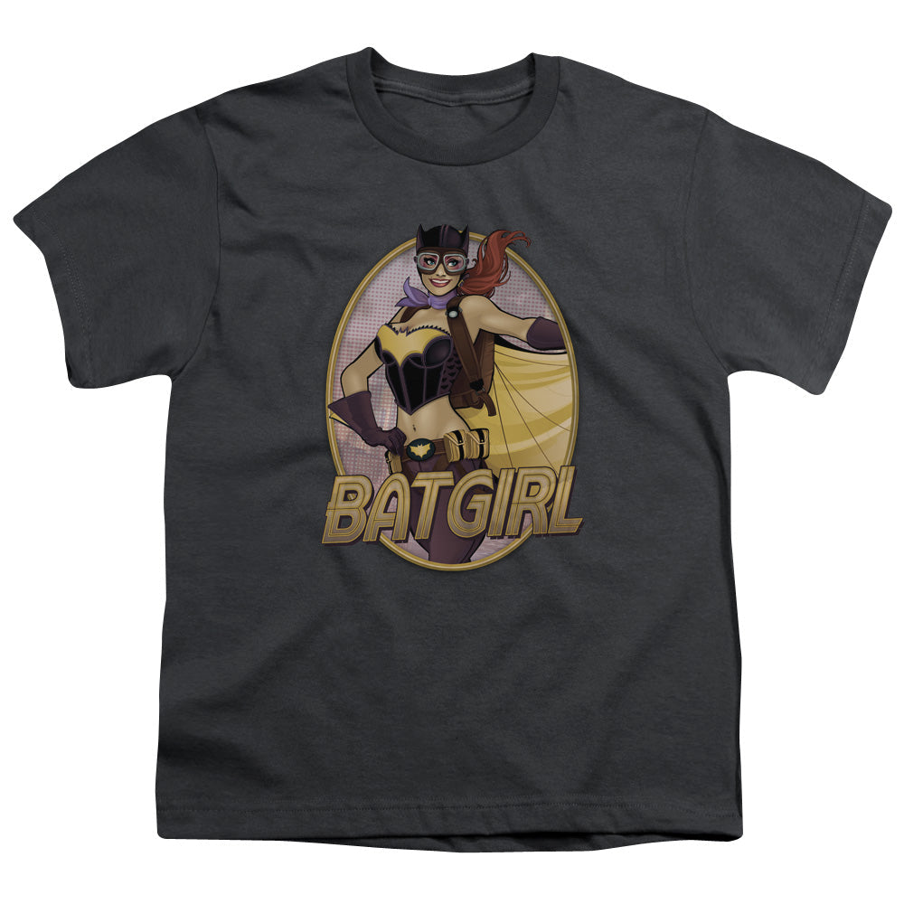 Justice League Batgirl Bombshell Kids Youth T Shirt Charcoal Officially Licensed