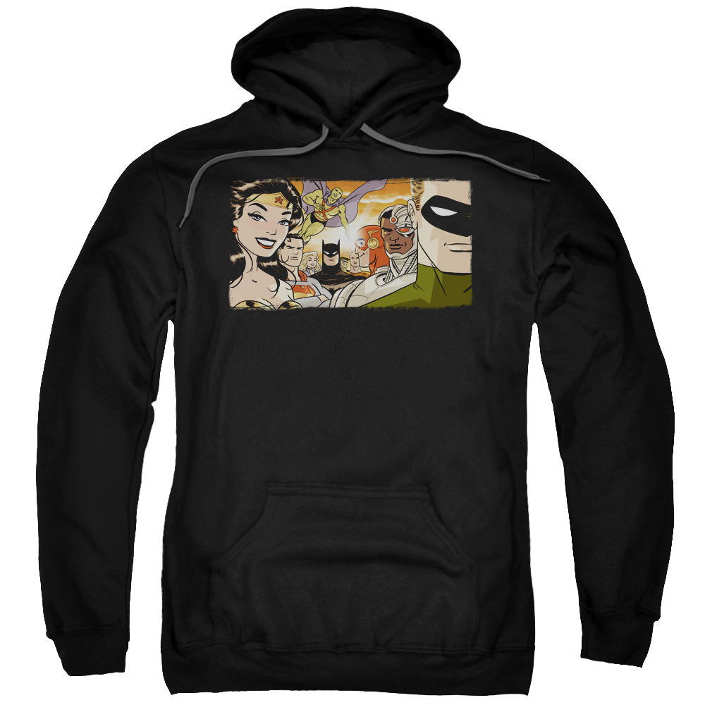 Justice League Cinematic League Mens Hoodie Black Officially Licensed