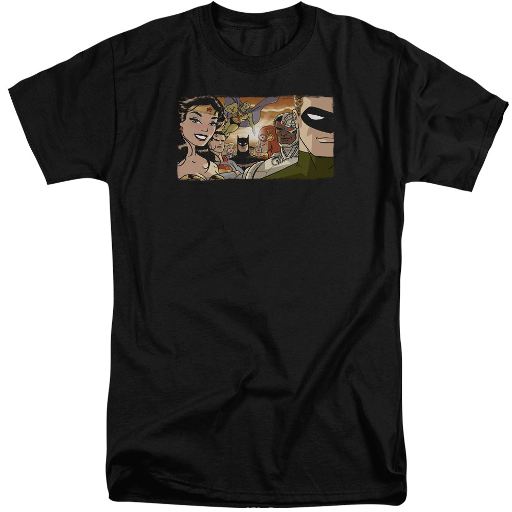 Justice League Of America Cinematic League Mens Tall T Shirt Black Officially Licensed