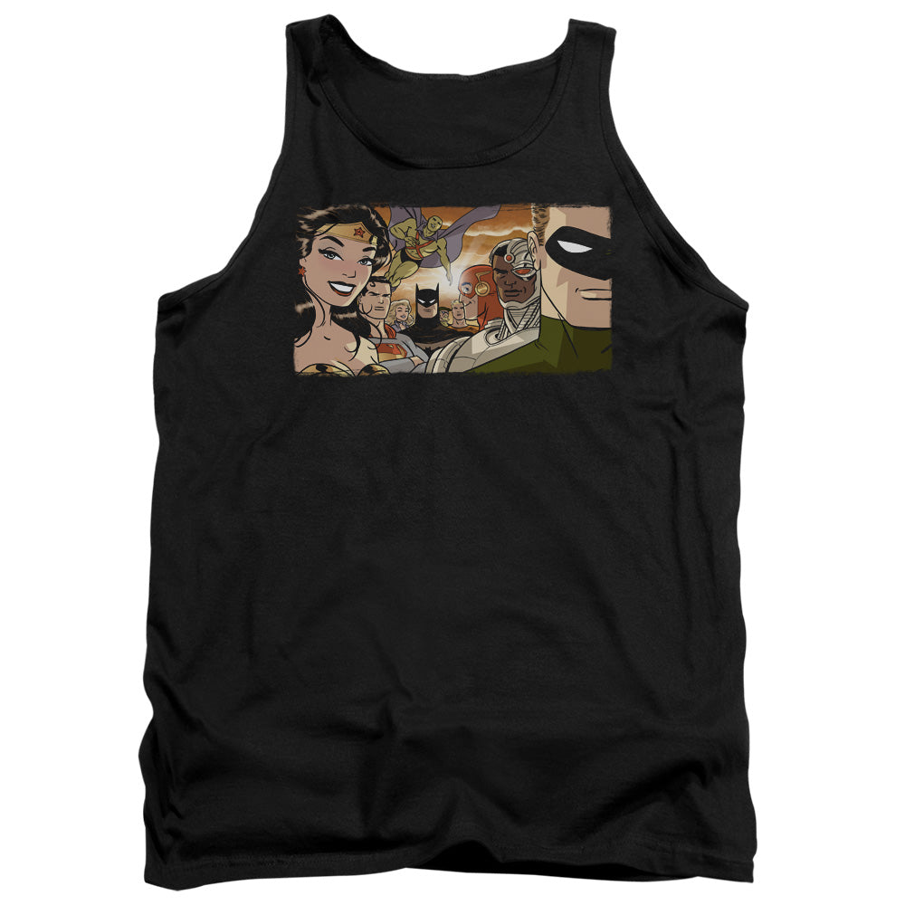Justice League Assemble Cinematic League Mens Tank Top Shirt Black Officially Licensed