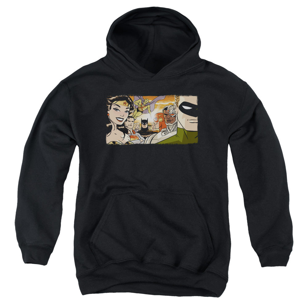 Justice League Cinematic League Kids Youth Hoodie Black Officially Licensed