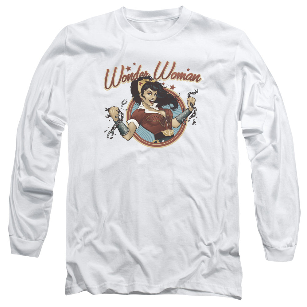 Justice League Wonder Break Mens Long Sleeve Shirt White Officially Licensed