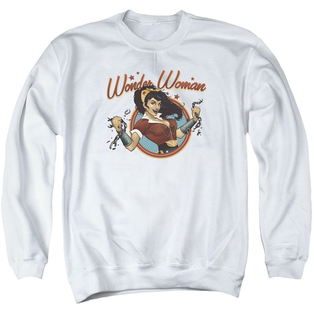 Justice League Wonder Break Mens Crewneck Sweatshirt White Officially Licensed