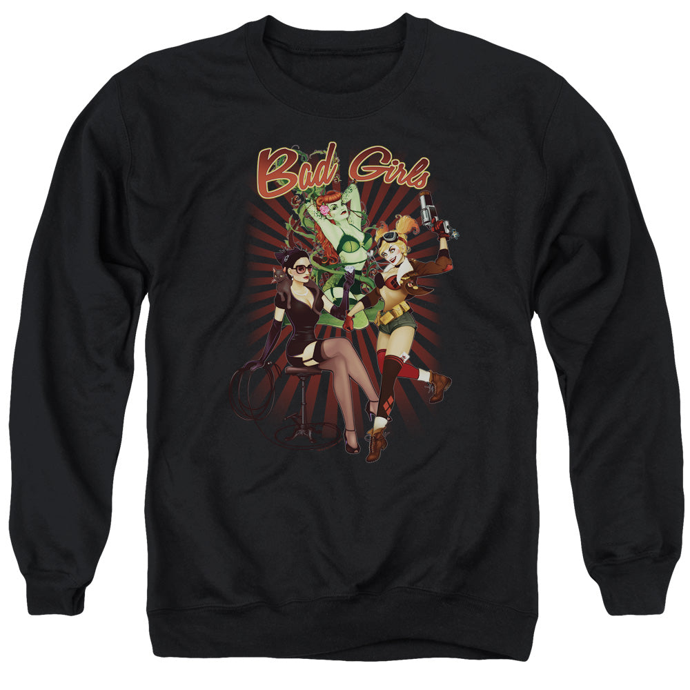 Justice League Bad Girls Mens Crewneck Sweatshirt Black Officially Licensed