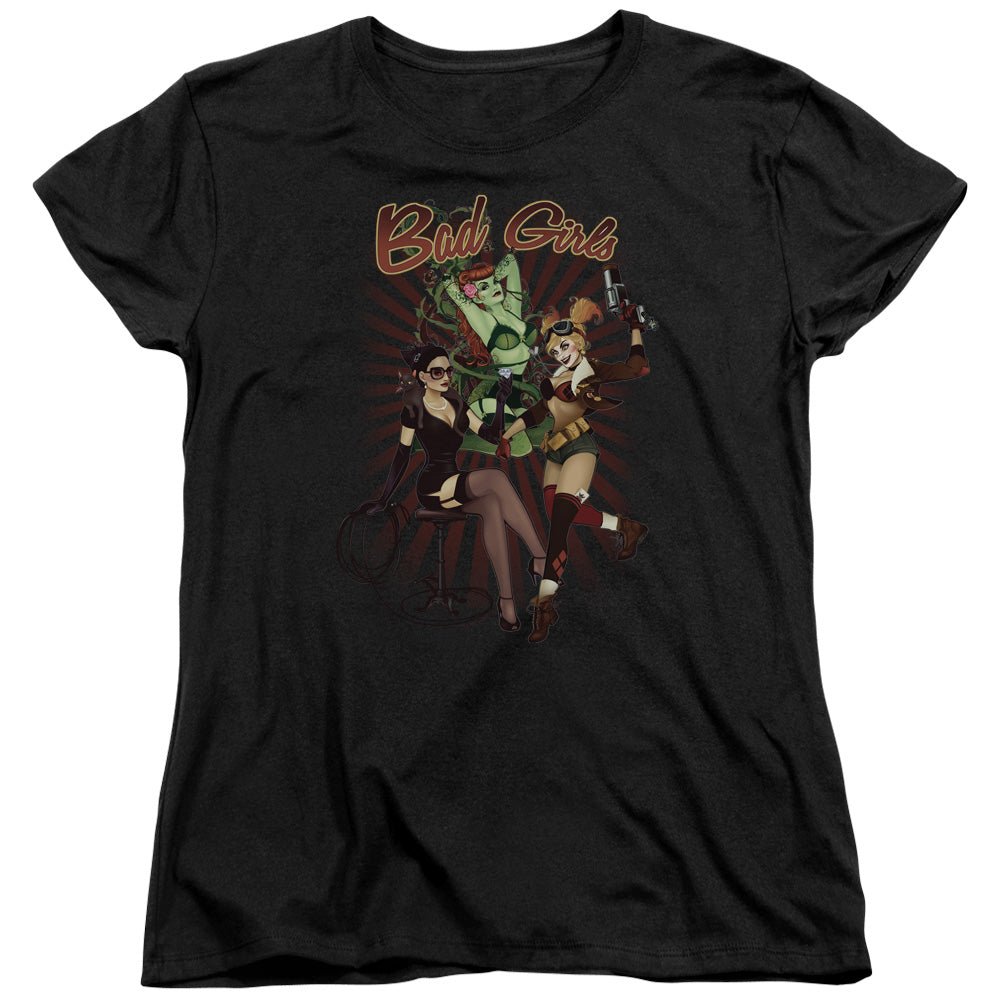 Justice League Bad Girls Womens T Shirt Black Officially Licensed