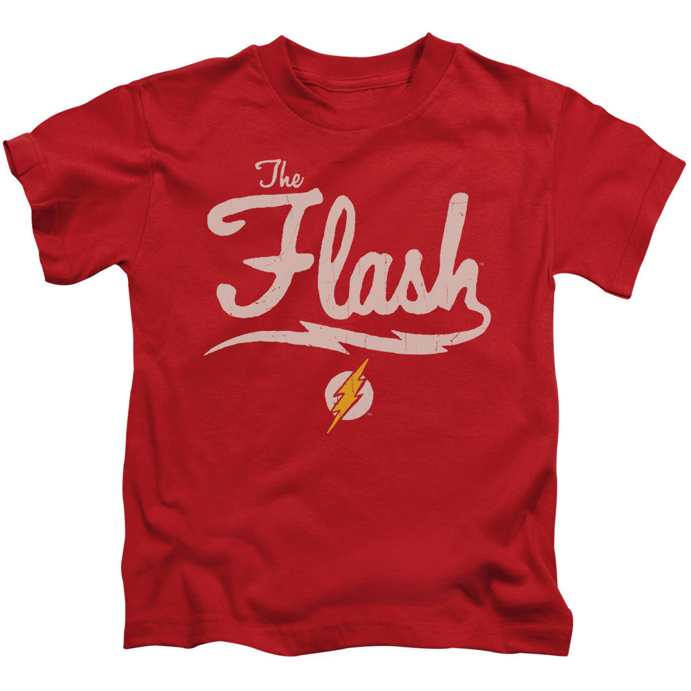 Justice League Old School Flash Juvenile Kids Youth T Shirt Red Officially Licensed
