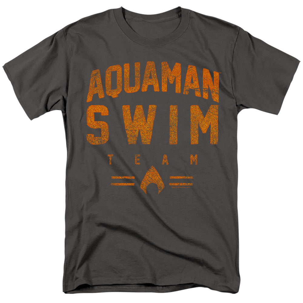 Justice League Of America Swin Team Mens T Shirt Charcoal Officially Licensed