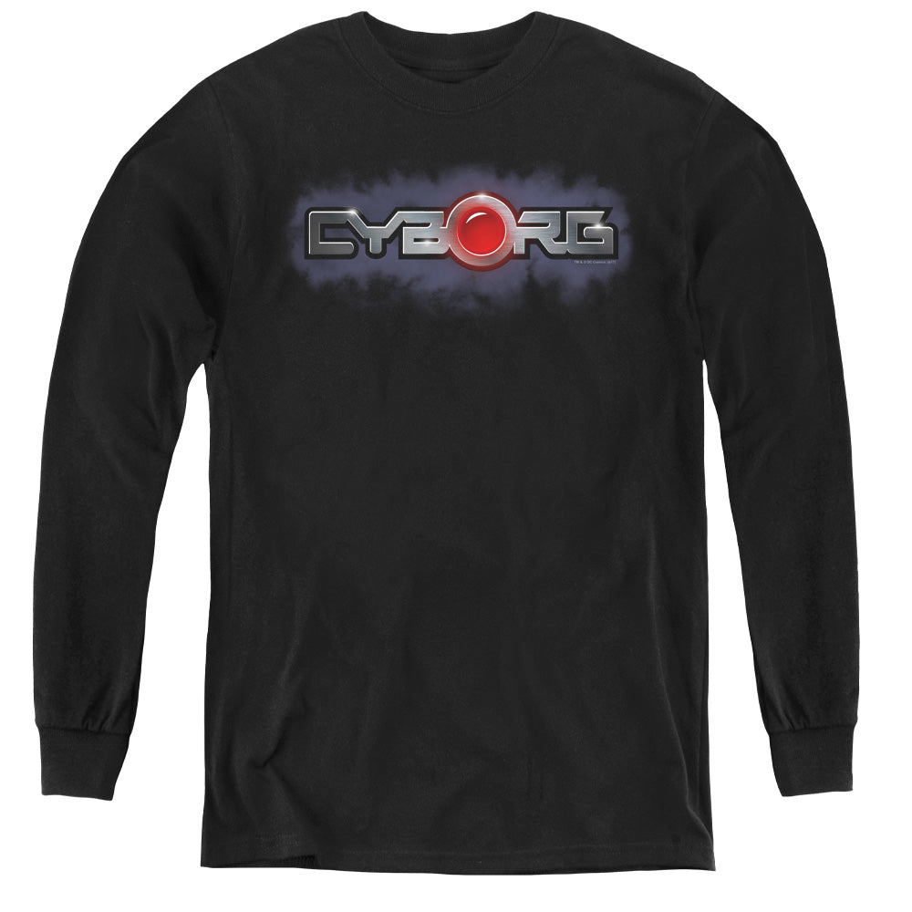 Justice League Cyborg Title Long Sleeve Kids Youth T Shirt Black Officially Licensed