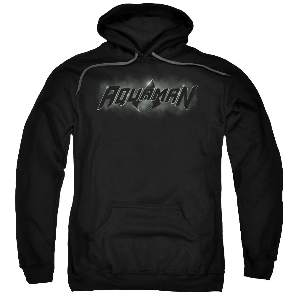 Justice League Aquaman Title Mens Hoodie Black Officially Licensed