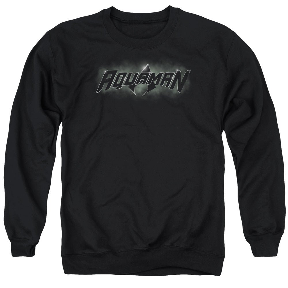 Justice League Aquaman Title Mens Crewneck Sweatshirt Black Officially Licensed