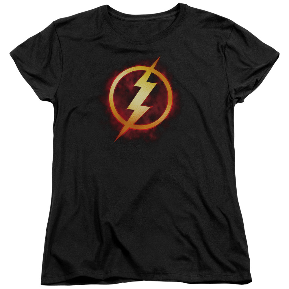 Justice League Flash Title Womens T Shirt Black Officially Licensed