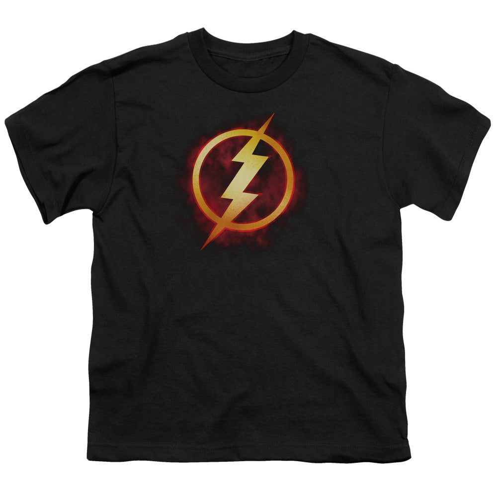 Justice League Flash Title Kids Youth T Shirt Black Officially Licensed