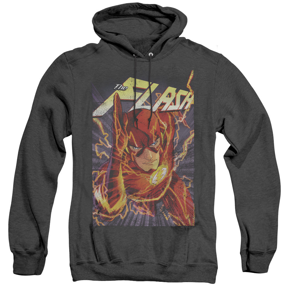 Justice League Of America Flash One Mens Heather Hoodie Black Officially Licensed