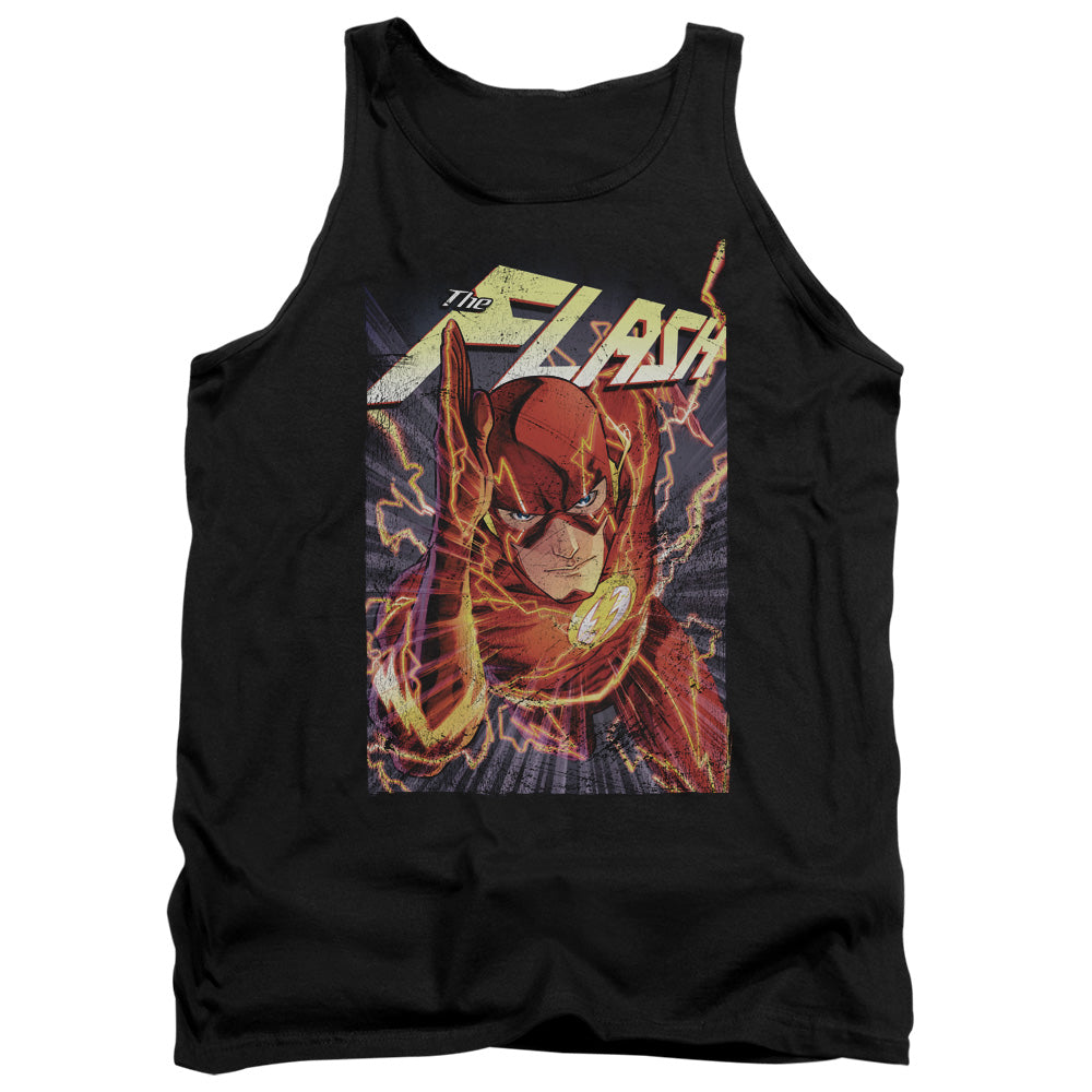 Justice League Assemble Flash One Mens Tank Top Shirt Black Officially Licensed