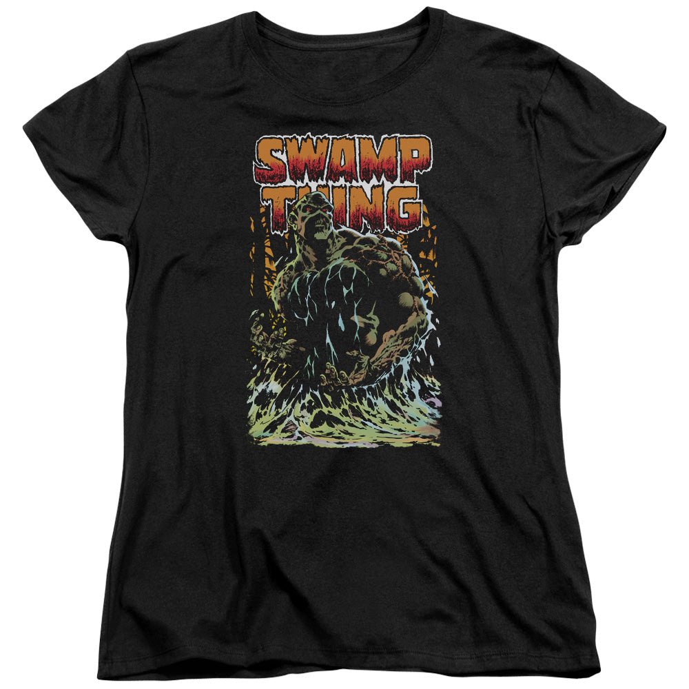 Justice League Swamp Thing Womens T Shirt Black Officially Licensed