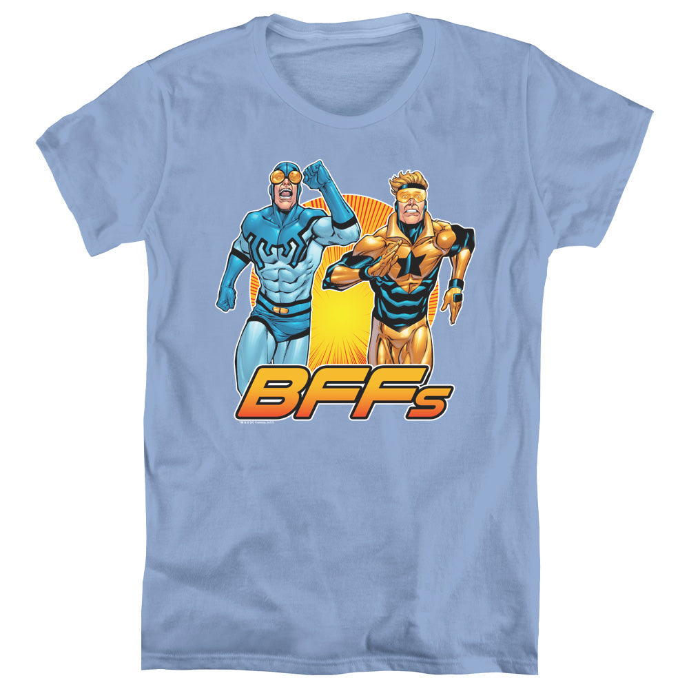Justice League Booster Beetle Bff Womens T Shirt Carolina Blue Officially Licensed