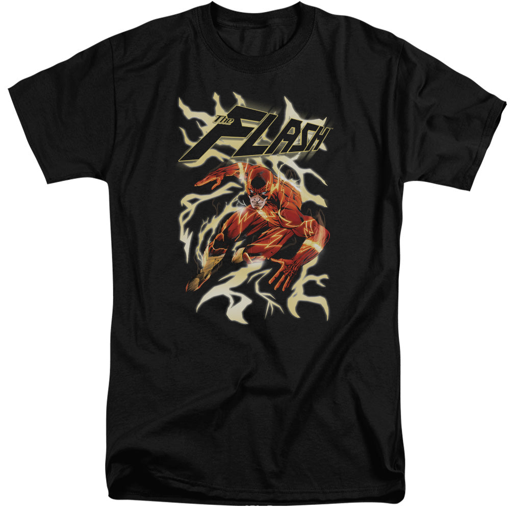 Justice League Of America Electric Run Mens Tall T Shirt Black Officially Licensed